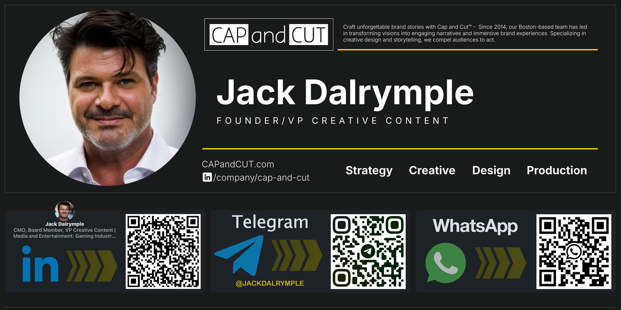 Jack Dalrymple, Founder/VP Creative Content - Cap and Cut